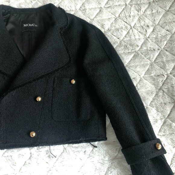 MO&Co. Vintage Cotton-blend Cropped Jacket_Women _ BLACK _ Size S - Picture 3 of 16